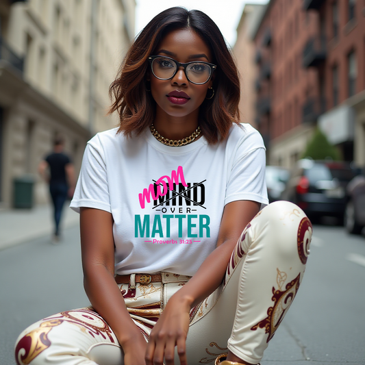 Mom Over Matter-Black Teal