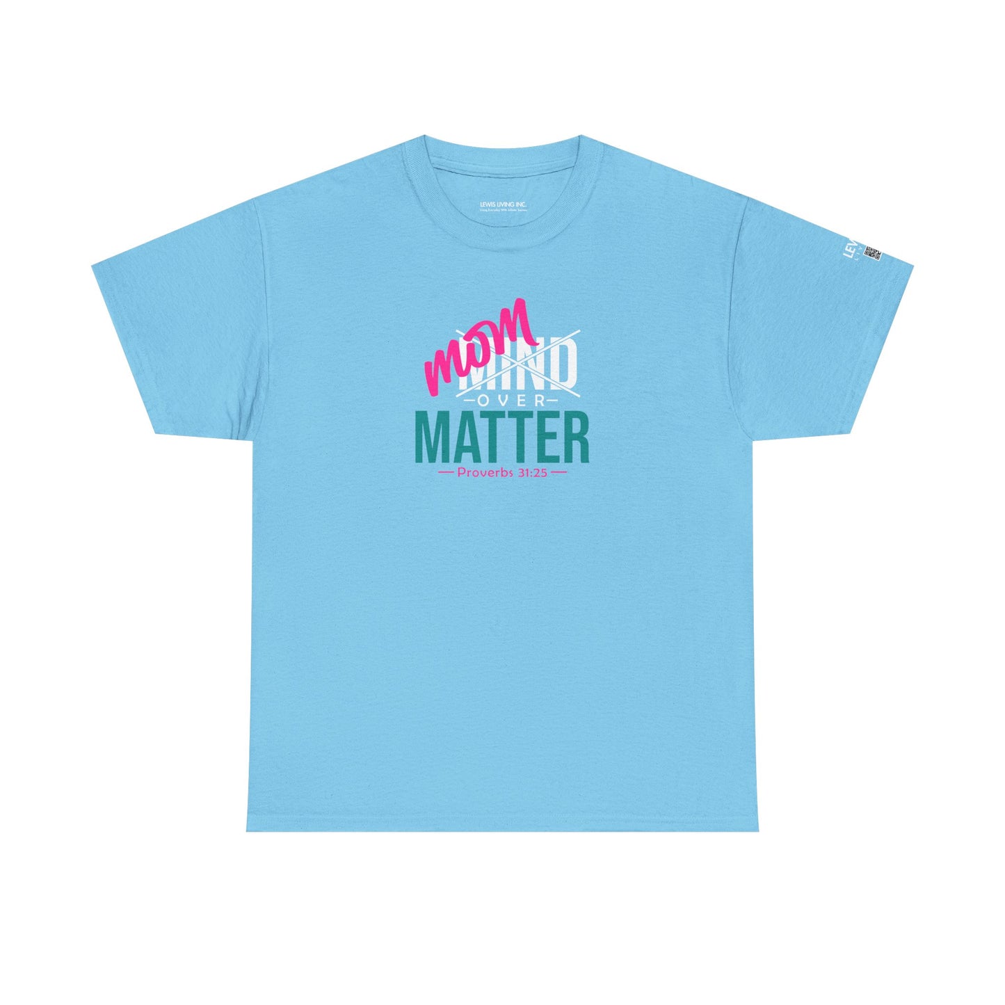 Mom Over Matter-White Teal