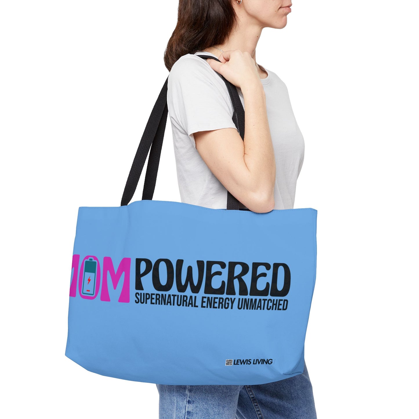 MOMPowered Tote Bag in Blue