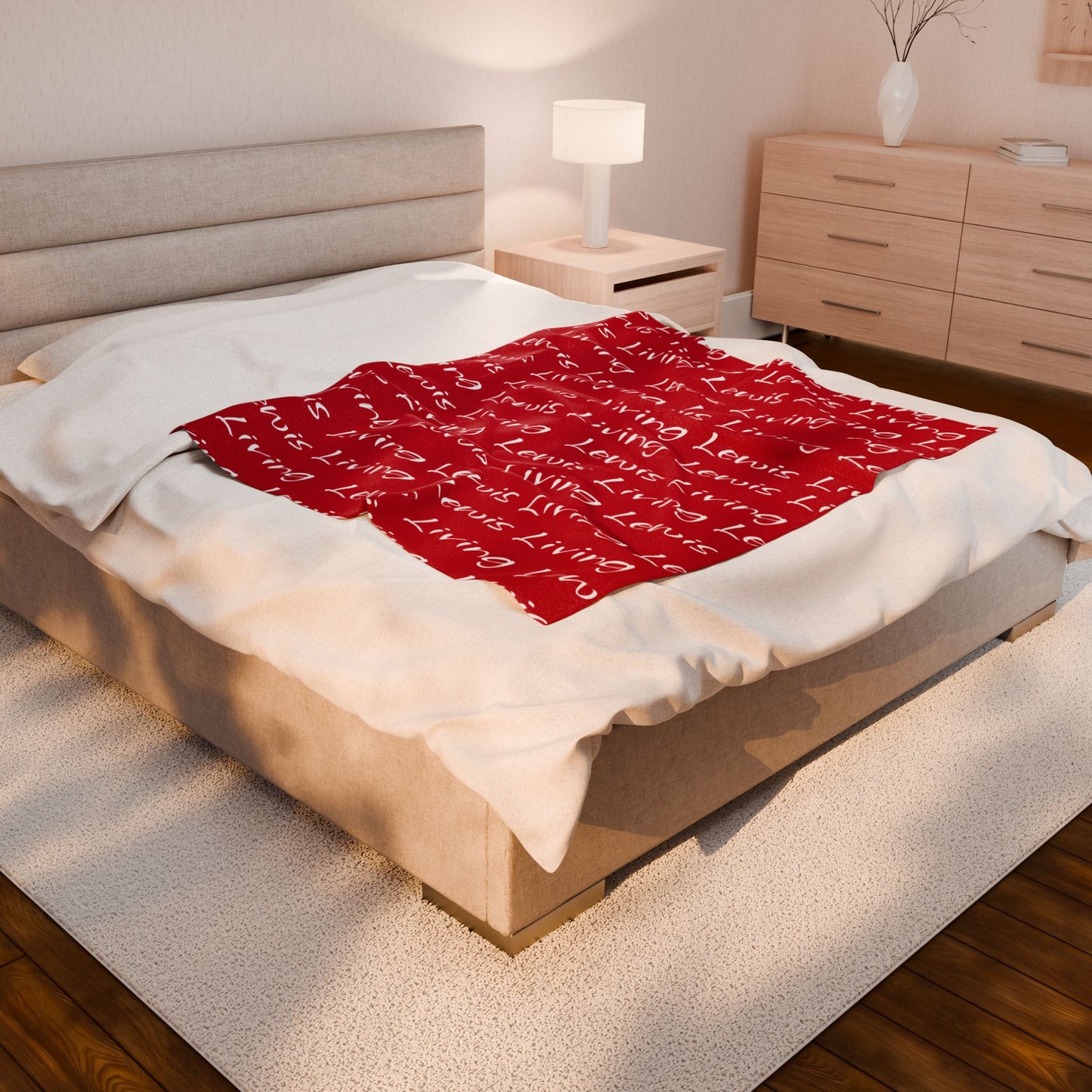 Plush Blanket Cozy Success Lewis Living-Red