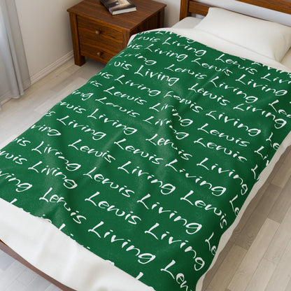 Plush Blanket Cozy Success Lewis Living- Dark Green
